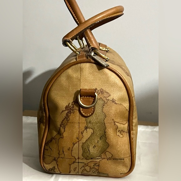 Alviero Martini Leather Handbag Brown Purse Boston Speedy Bag Satchel Milan Bags - Picture 5 of 12